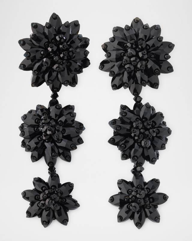 Triple Drop Flower Earrings
